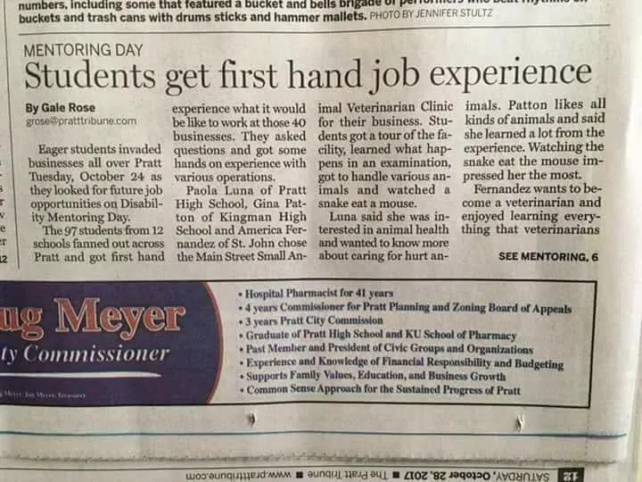 First hand job experience