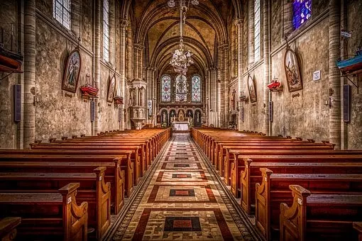 Old church chapel interior