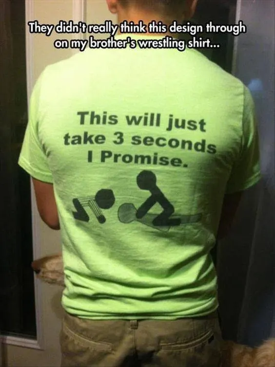 wrestling t-shirt sexual ad fail
