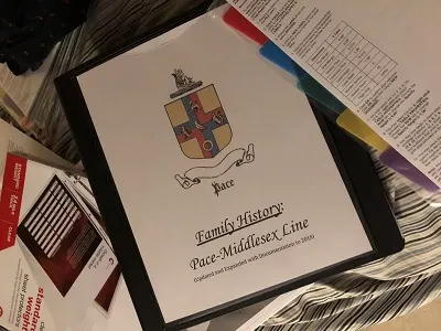 Jonathan Crow Pace Family History Binder